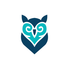 Stylized owl logo in blue and teal, symbolizing wisdom and nature. Ideal for versatile and modern branding purposes.