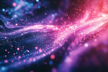 Fototapeta premium Vibrant Fiber Optic Light Trail in Purple and Blue 