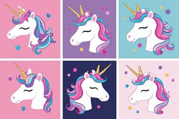 Playful Unicorn Graphics for Youngsters