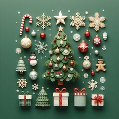 christmas background with christmas tree and gifts