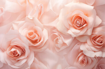 Pink roses arranged beautifully, creating a soft and romantic floral background.