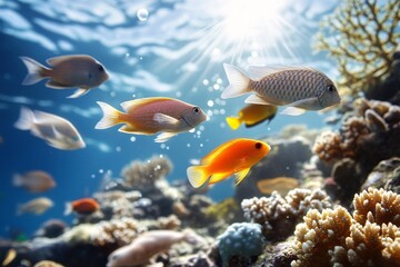Fototapeta premium Sunlit Serenity: World Reef Awareness Day