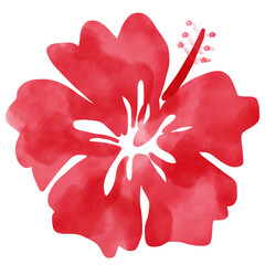 Hibiscus flower silhouettes red Gradient watercolor