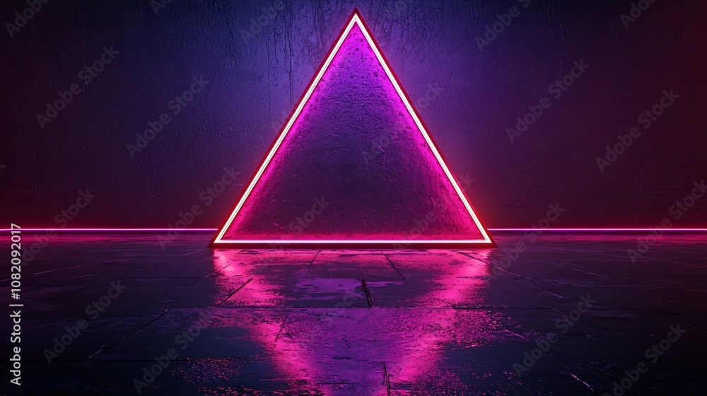 Poster mesmerizing neon triangle backdrop for product showcases and concept displays