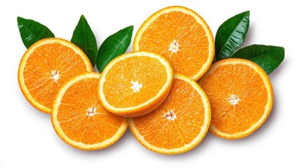 A photostock of slices of orange arranged in a circular pattern on isolated on transparent PNG background, High Quality.