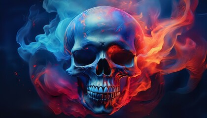 skull in smoke
