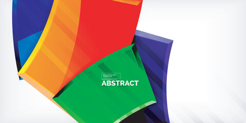Obraz premium Vector abstract color geometric shapes. Illustration For Wallpaper, Banner, Background, Card, Book Illustration, landing page