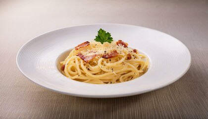 먹음직스러운 까르보나라 파스타