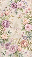 Vintage Floral Pattern Wallpaper