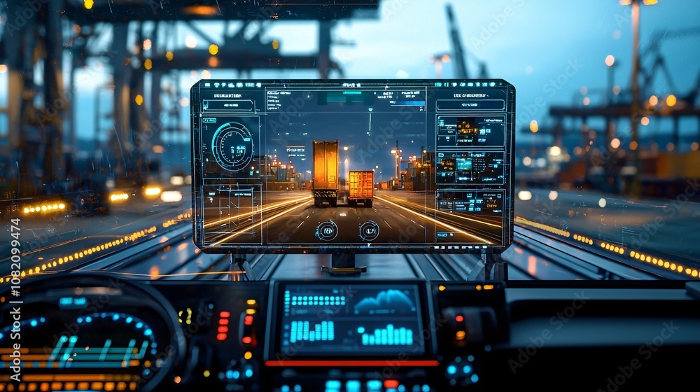Poster Explore the future of transportation technology through advanced monitoring systems in real-time visual displays