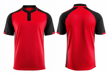 red and black jersey template for team club, jersey sport, front and back, Tshirt mockup sports jersey template design for football soccer, racing, gaming, sports jersey