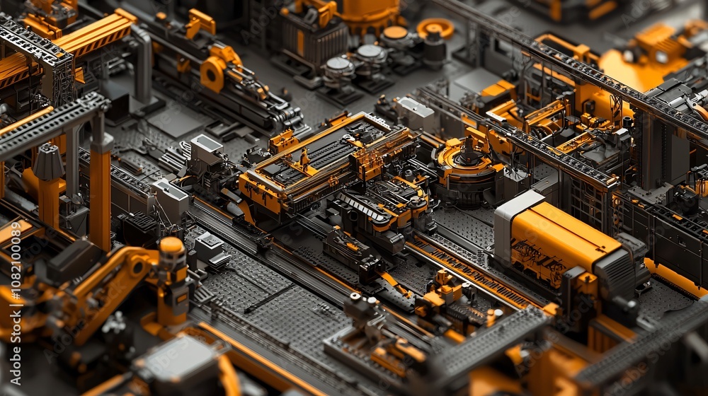 Poster Explore the intricate dynamics of modern industrial automation with advanced machinery and technology