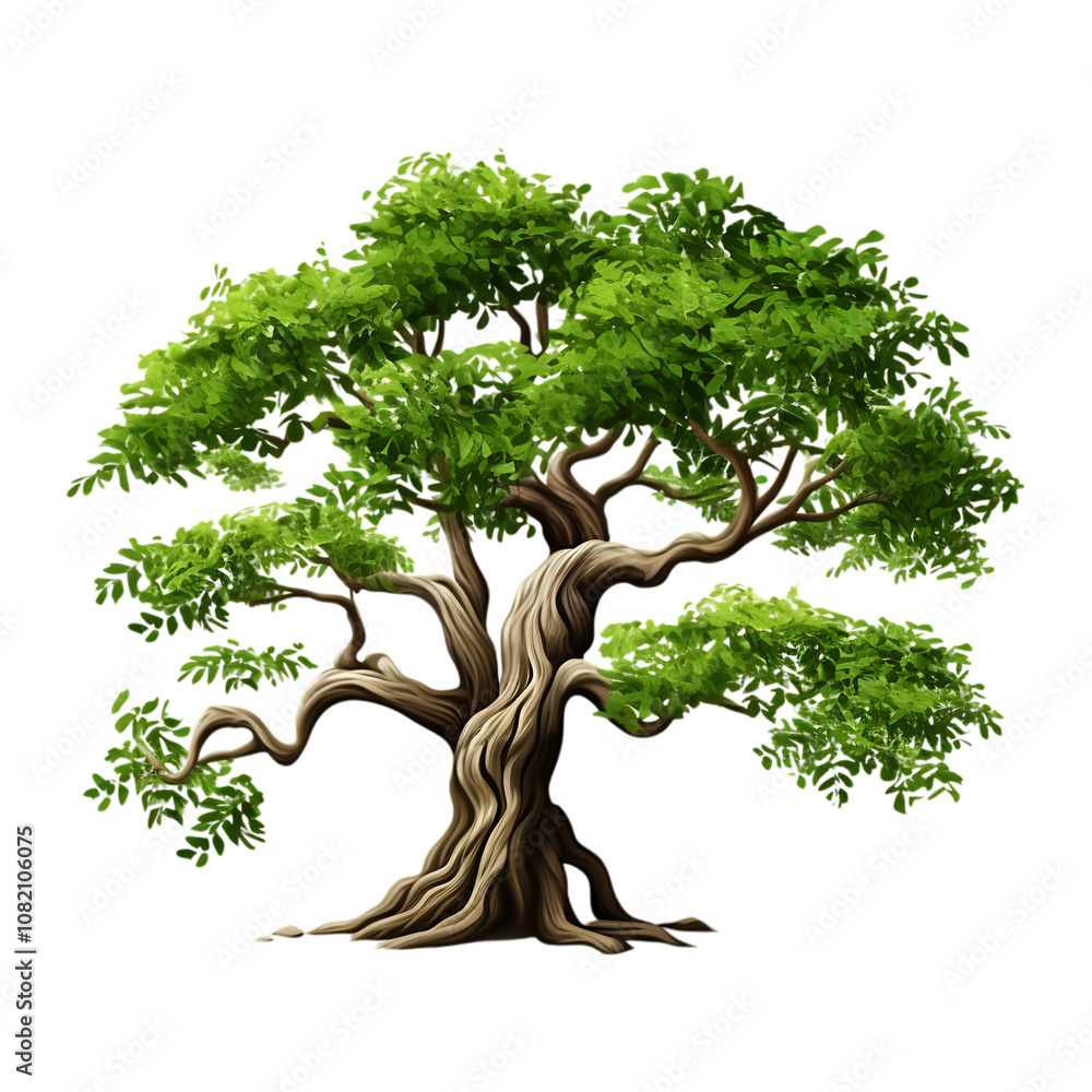 Poster a sharp and clear png cutout of a black locust tree, featuring a transparent backdrop, ready for sea