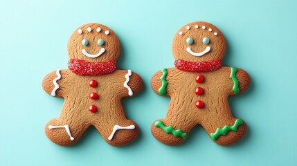 Festive Gingerbread Men:A Classic Christmas Treat.Concept of Holiday cheer, Christmas traditions,baking,festive treats,Food and beverage,baking supplies,holiday decorations,gift-giving.
