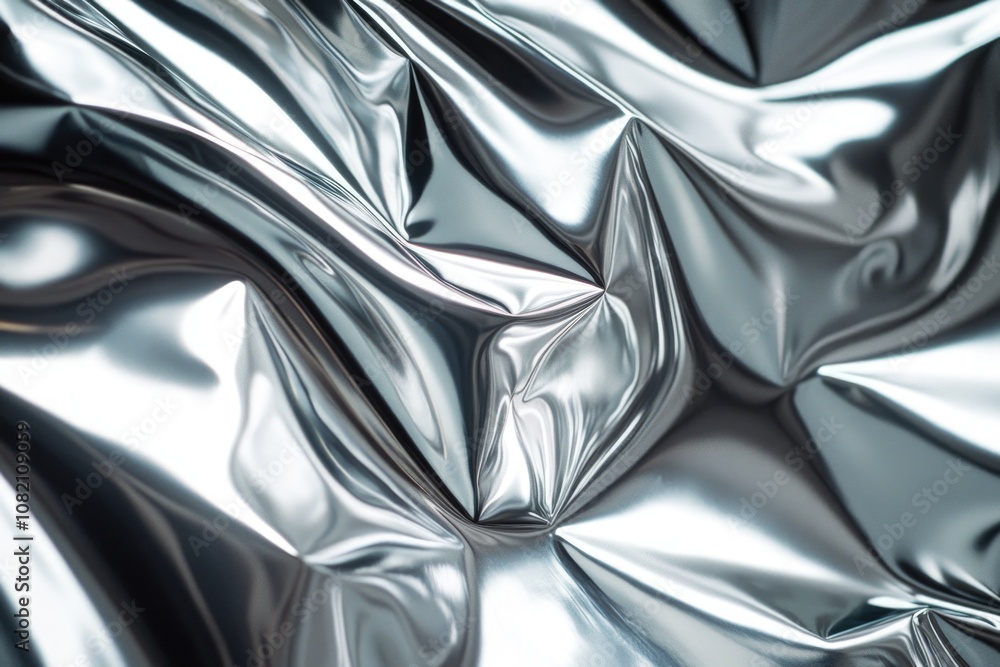 Aufkleber close up shot of a shiny silver fabric with intricate patterns and textures