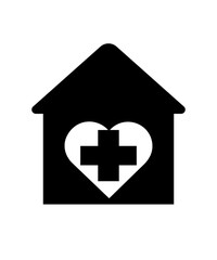 Fototapeta premium Illustration of a black wound care home on a white background