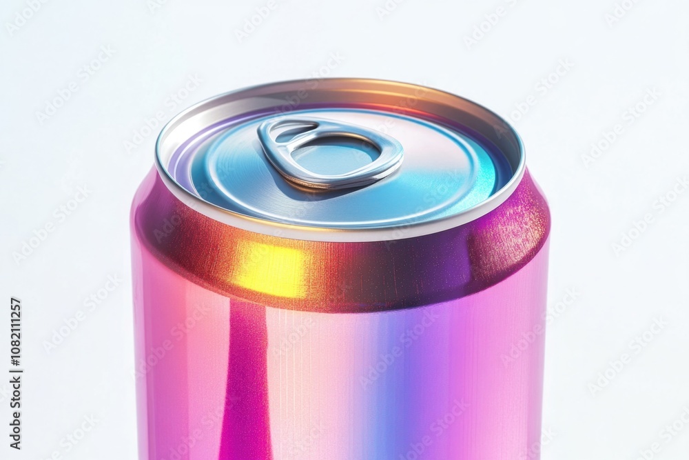 Poster a detailed view of a soda can, perfect for highlighting product features or adding texture to your d