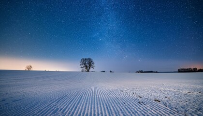 수많은 별이 빛나는 고요한 겨울밤의 하늘