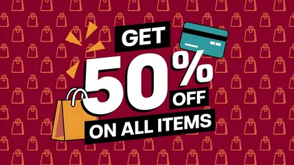 Fototapeta premium Poster for the sale and discount for business purpose