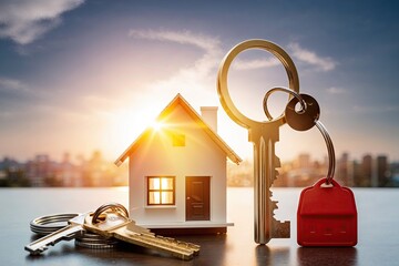 House Key and Property Model in Sunlight for Real Estate Investment and Mortgage Insights