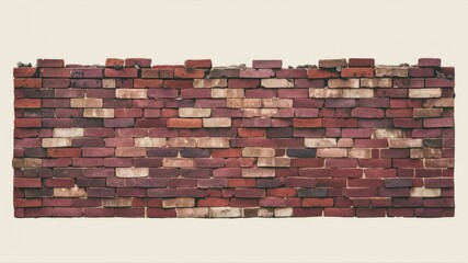 Rustic Brick Wall Texture: A captivating image of a weathered brick wall, showcasing a rich tapestry of colors and textures, perfect for design projects needing a touch of vintage charm. 