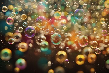 Bubbles floating in the air