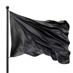 Blank black flag isolated on transparent background