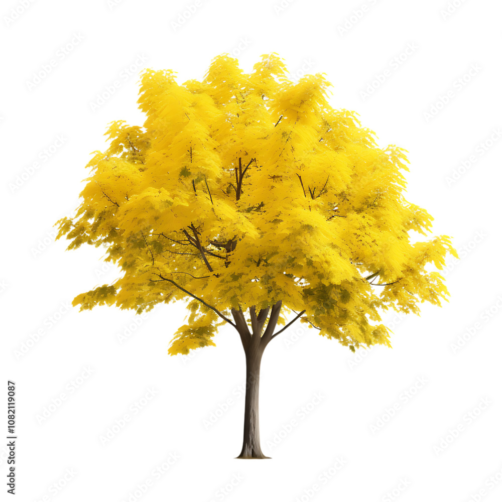 Poster a ginkgo tree with transparent backdrop, png cutout of the beautiful tree for easy use in designs an