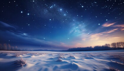 수많은 별이 빛나는 고요한 겨울밤의 하늘