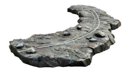 A Detailed 3D Render of a Realistic Road Shape Isolated on a White Background Ideal for Use in Transportation Illustrations and Urban Planning Projects