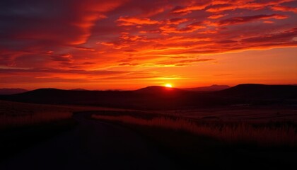 sunset red and orange