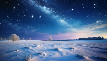 수많은 별이 빛나는 고요한 겨울밤의 하늘