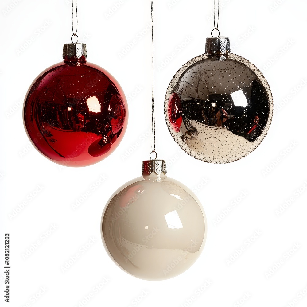 Poster intense decorations and ornaments of winter on a transparent background. objects and elements of win