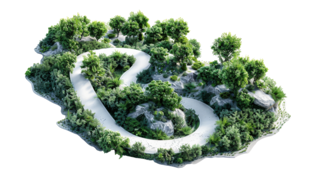Realistic 3D Render of an Isolated Road Shape Perfect for Urban Planning and Architectural Visualization