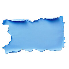 Blue paper ripped isolated on transparent background