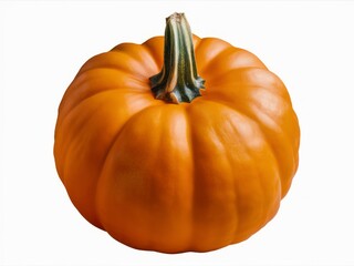 Perfect Pumpkin: A vibrant orange pumpkin with a green stem, ready for carving or decorating, captures the essence of autumn and the joy of the season. 