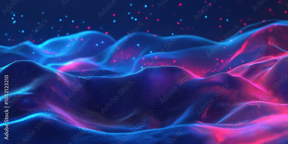 Poster digital background for network abilities, technological processes. pimk and blue colors