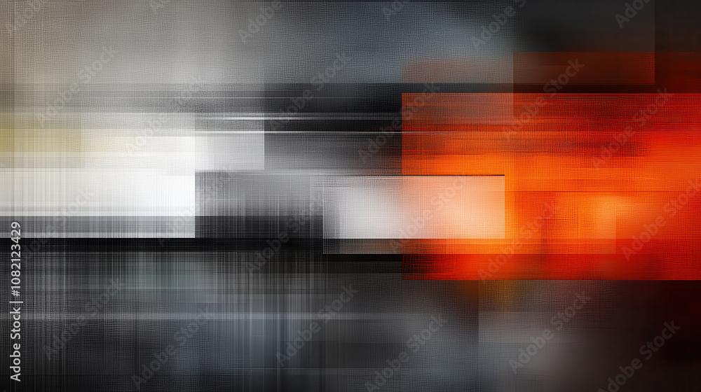 Poster abstract glitch art piece featuring vibrant colors and dynamic shapes, creating sense of movement an