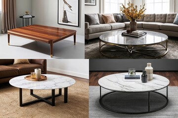 Elegant Steel and Retro Wooden Marble Coffee Tables for a Stylish Home Collection
