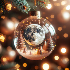 Boule de No&euml;l lune