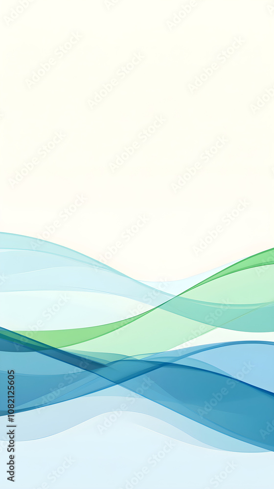 Aufkleber abstract waves of calming blues and greens flow seamlessly across a soft background creating a tranq
