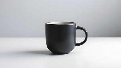 Minimalist Matte Black Ceramic Coffee Mug – Sleek and Modern Design
