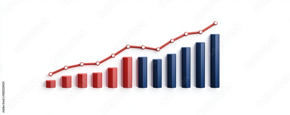 Poster the business plan 2025 with chart concept. a dynamic graph illustrating growth trends, featuring red