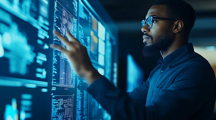 A tech trainer explaining a complex algorithm on a whiteboard in a collaborative workspace 