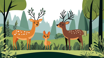 a 2D cartoon of nature engaging in an activity relevant to the theme of nature