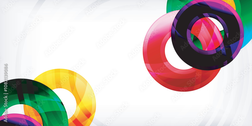 Aufkleber bright colorful circles with light effects. abstract background