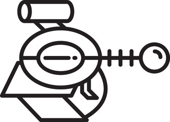 Futuristic Gun Icon Line Art