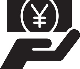 Fototapeta premium Hand with Yen Money Icon 