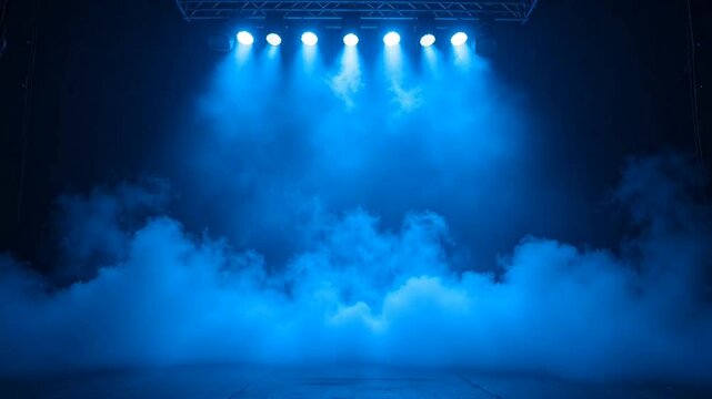Blue Lights with smoke created with AI generative Tools