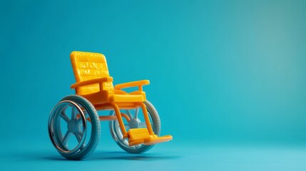 Celebrating the International Day of Persons with Disabilities with a vibrant toy wheelchair on a blue background